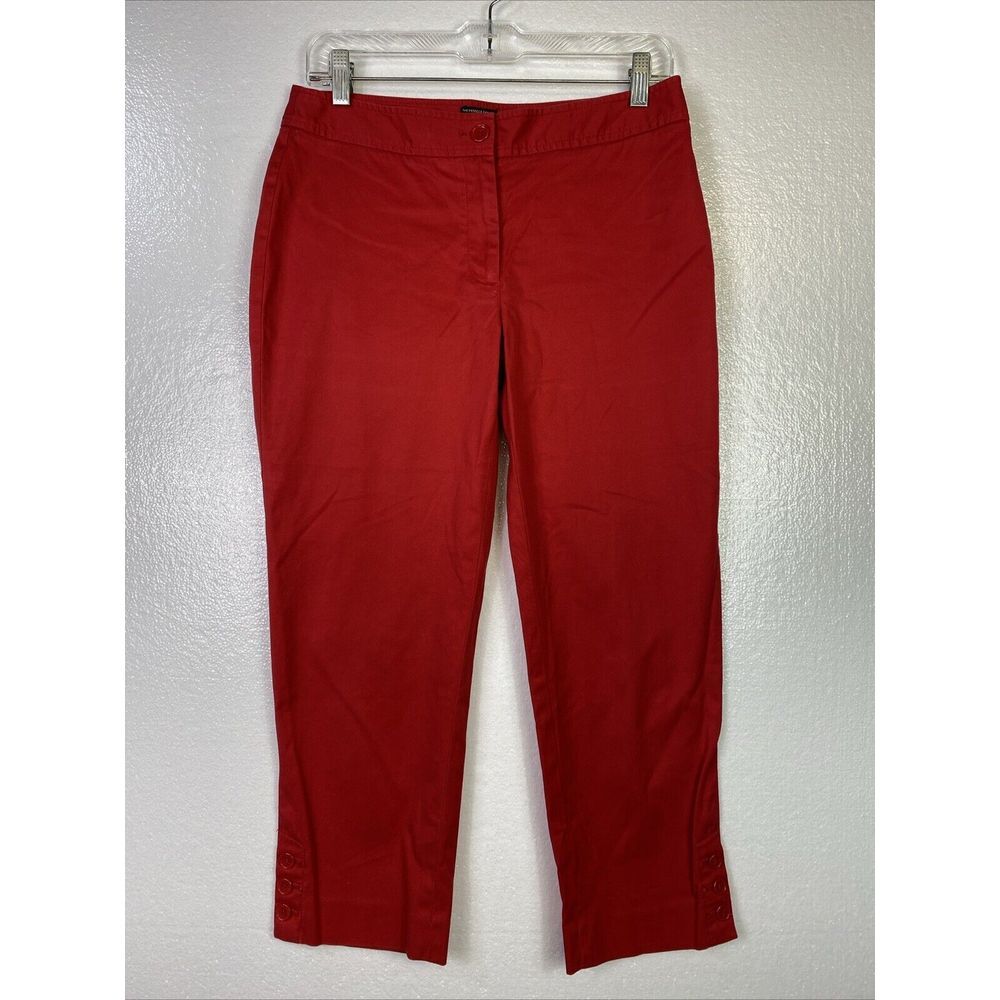 Talbots Capris Ankle‎ Pants Womens Sz 4 Stretch Perfect Skimmer Red pockets Zip